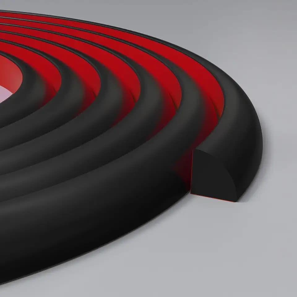 Flexible Rubber Quarter Round Molding Trim, 3/4 in x 10 ft, Black