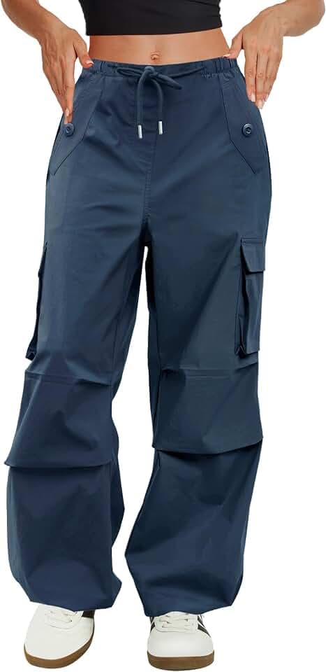 COPYLEAF Womens Cargo Pants Parachute Hiking Pants Baggy Y2k Clothes