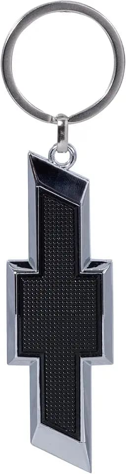 Plasticolor 004577R01 Chevrolet Textured Black and Chrome Bowtie Enamel Key Chain