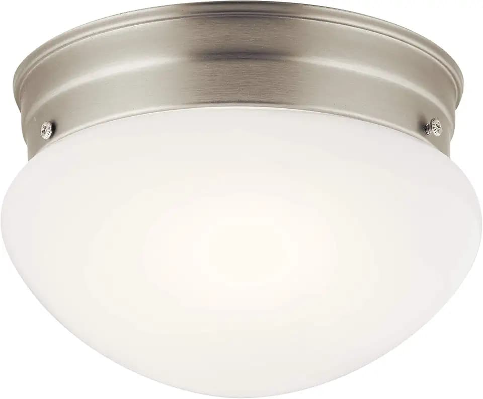 Kichler Ceiling Space 7.25" 1-Light Flush Mount Light, Brushed Nickel