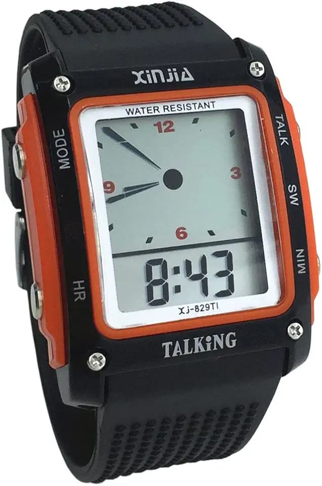VSONE Digitale Sprechende Uhr mit Ton auf Italienisch mit Wecker und Stundenbericht für Kinder und unbemerkte Kinder (829TI-O)