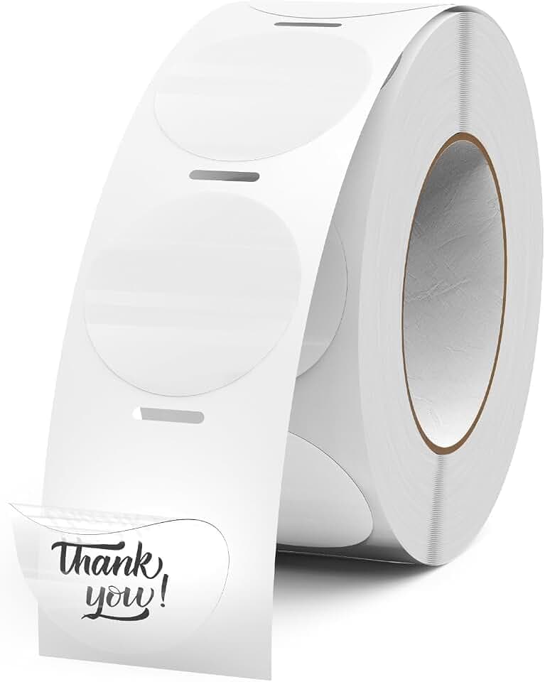 Thermoetiketten Transparent Rund 25 mm Drucker Aufkleber 500 Stück