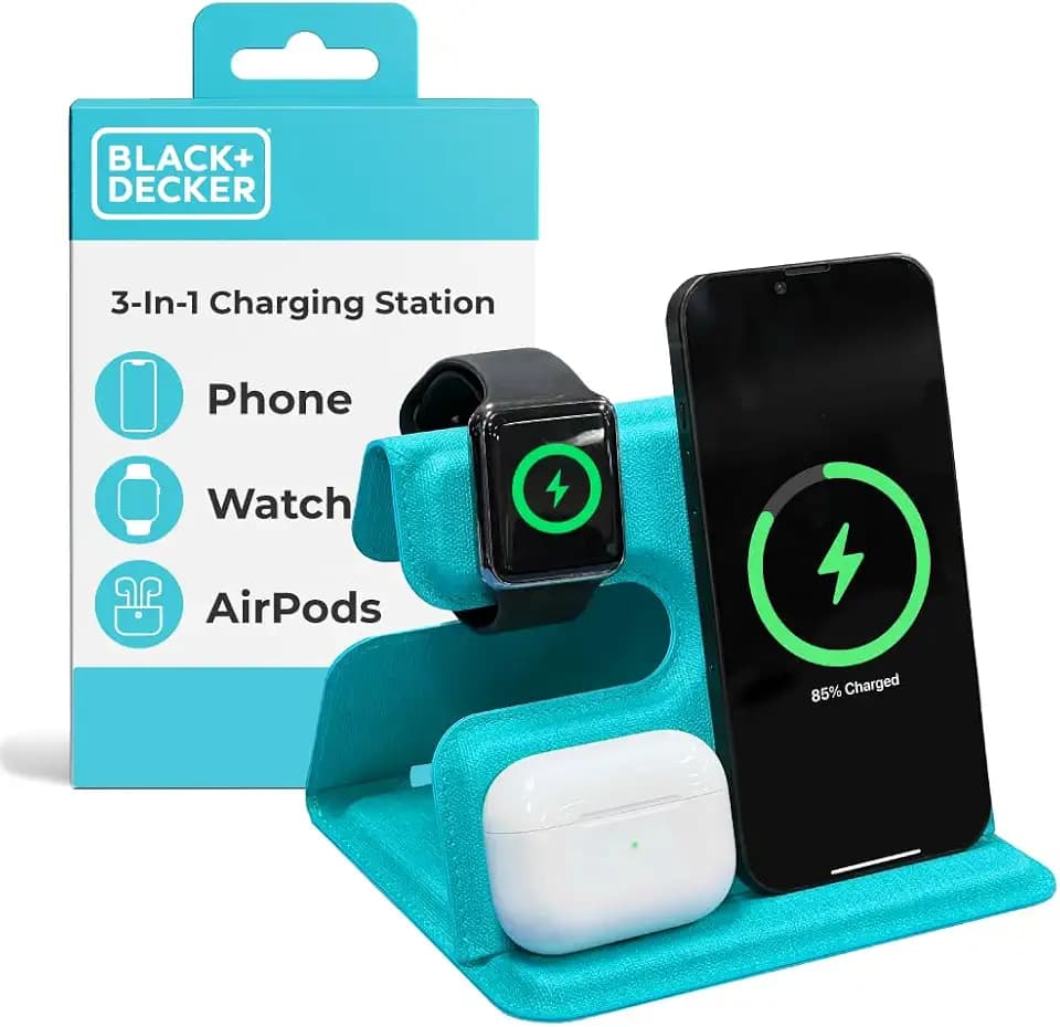 BLACK+DECKER 3 in 1 Charging Station for Apple, (Loch Ness)