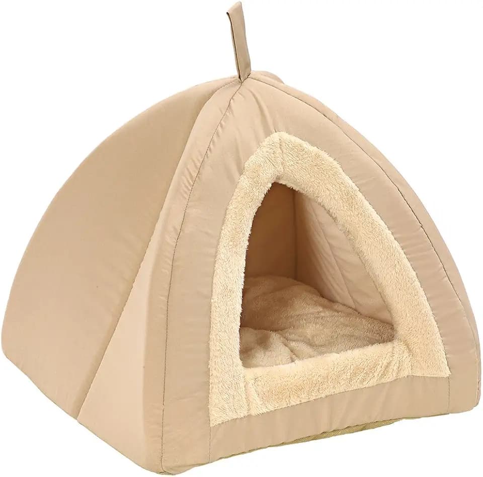Dehner Lieblinge Katzen Kuschelhöhle Findus, beige, 40 x 40 x 35 cm