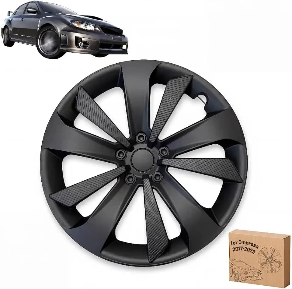 Hubcap for Subaru Impreza 2017-2023, 1:1 16“ Wheel Cover Replacement for 28811FL010 28811FL02A, High-Retention Secure Snap-on Rim Cover Accessories (Black, 1PC Aftermarket Part)