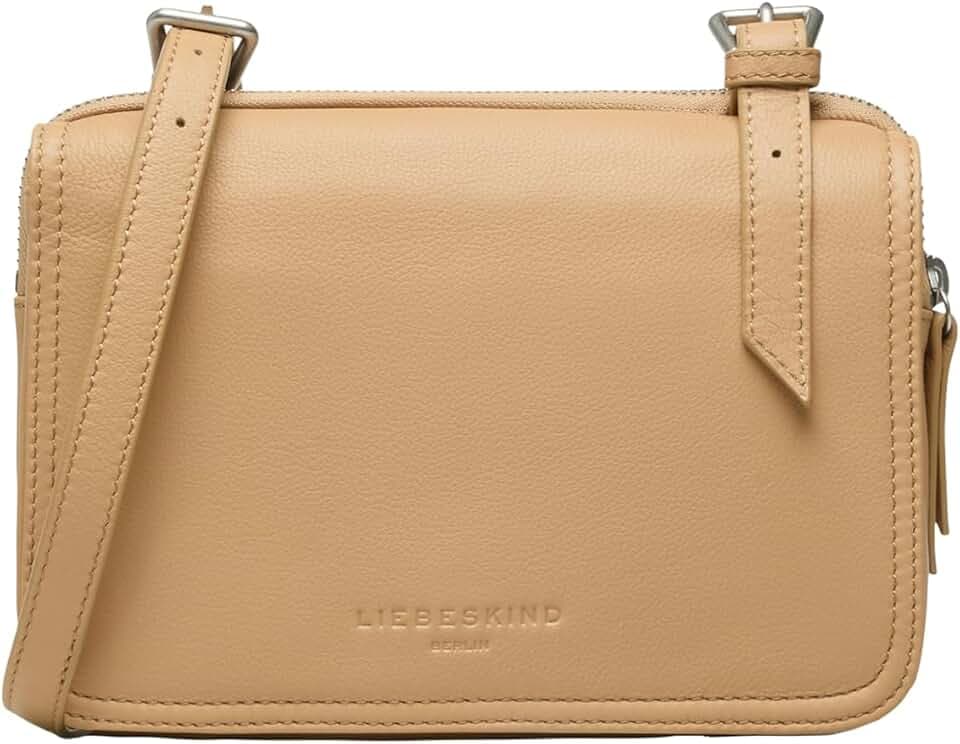 LIEBESKIND Berlin Damen-Umhängetasche „Mareike“ I Crossbody Bag aus Leder mit verstellbaren Schulterriemen I Schultertasche, großzügige Fächer mit Reißverschluss I Shoulder Bag