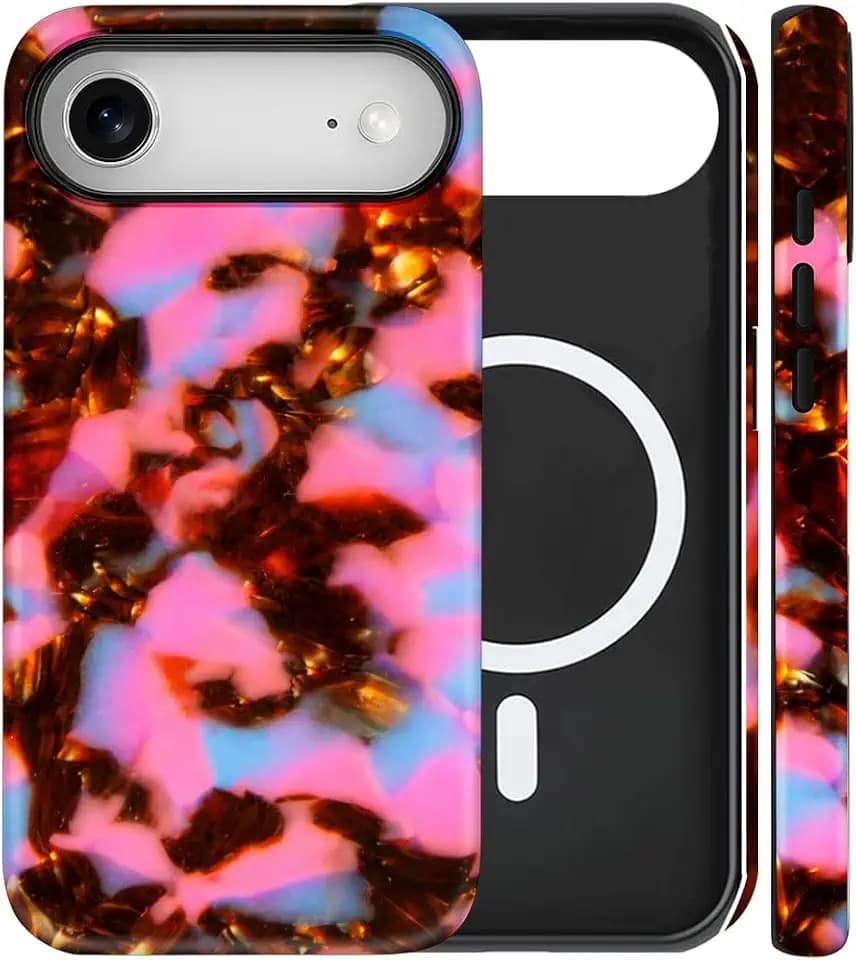 Magnetic for iPhone 17 Air Cute Tortoise Shell Phone Case Pink Amber