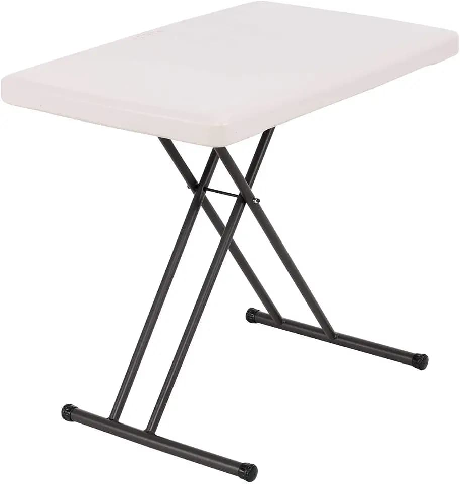 LIFETIME 28240 Adjustable Folding Laptop Table TV Tray, 30 Inch Almond