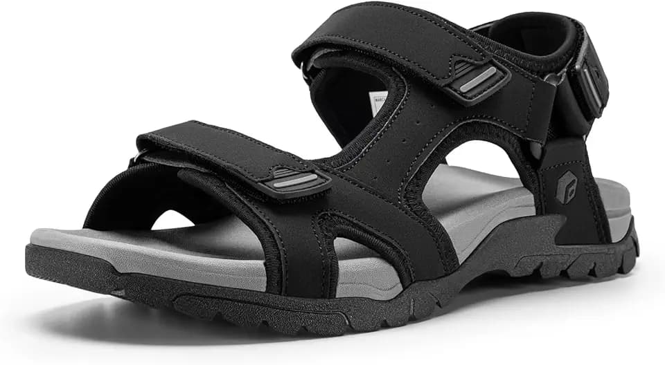 FitVille Wide Sandals for Men With Arch Support Orthopedic Comfortable Summer Men’s Wide Sandals for Plantar Fasciitis & Swollen Feet Breathable Outdoor Recovery Athletic Walking Sandal for Man