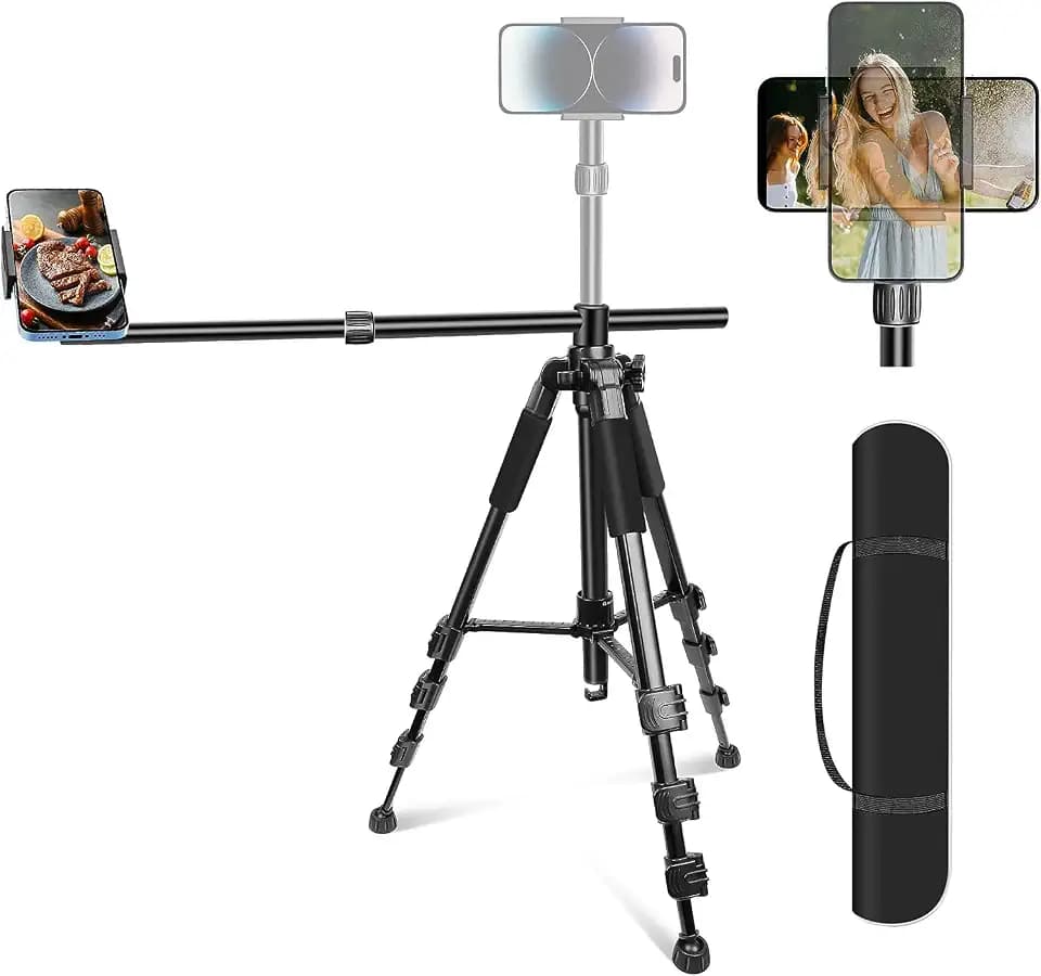 elitehood Overhead Stativ Handy Flexibel, 63cm Lang Boom mit Stativ iPhone