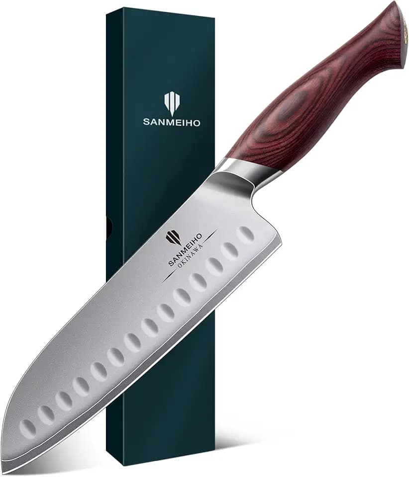 SANMEIHO Profi Santoku Messer 18cm, Japanisches Küchenmesser