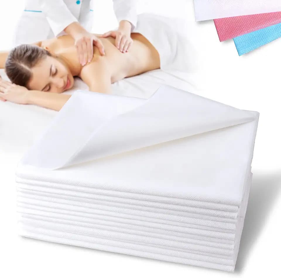 Disposable Bed Sheets, 100 Pcs Waterproof Bed Cover, White