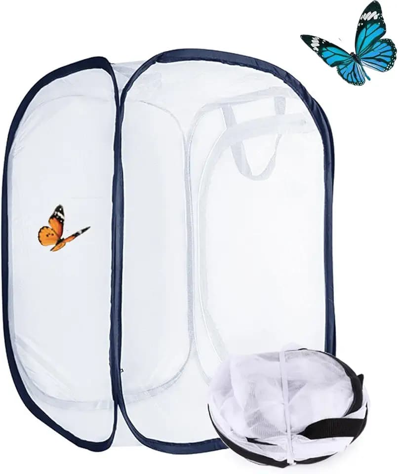 Schmetterlingsgarten Schmetterlinge Züchten Käfig Schmetterlingshaus Klappbar Belüftung Lebensraum für Insekten 40*40*60 cm
