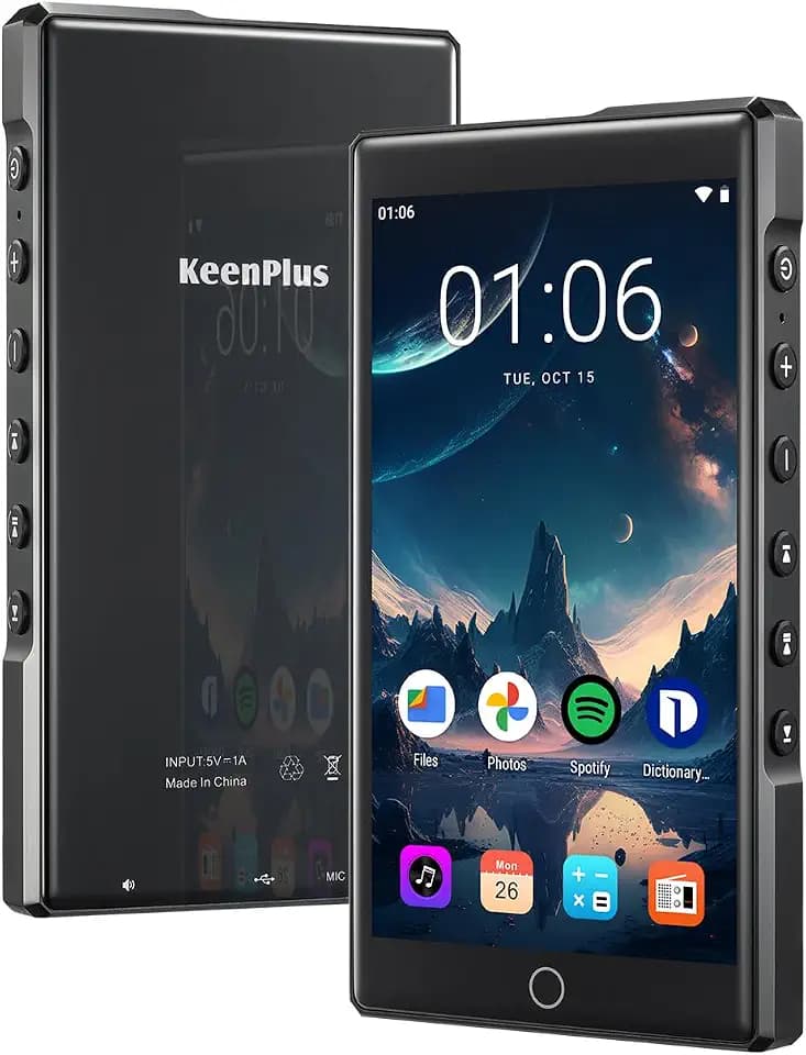 MP3 Player with Bluetooth and WiFi, C4 P Android 13 HiFi MP3 Player Spotify 4.3" FHD Zinc Alloy Panel Touch Screen, Music Player with Spotify, DAP MP4 Players Reproductor (C4U-144G)