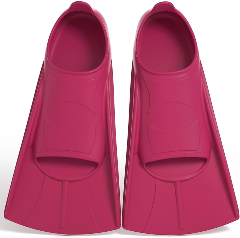 Silikon Schwimmflossen, Weiche und Bequeme Passform flossen Kinder Erwachsene, Kurze Trainingsflossen für Schwimmen, Unisex Flossen für Kinder Erwachsene, Kurzflossen