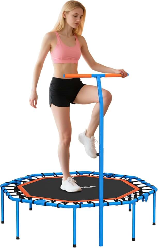 SPORTNOW Fitness Trampolin Klappbar Ø128 cm Indoor Mini Trampoline
