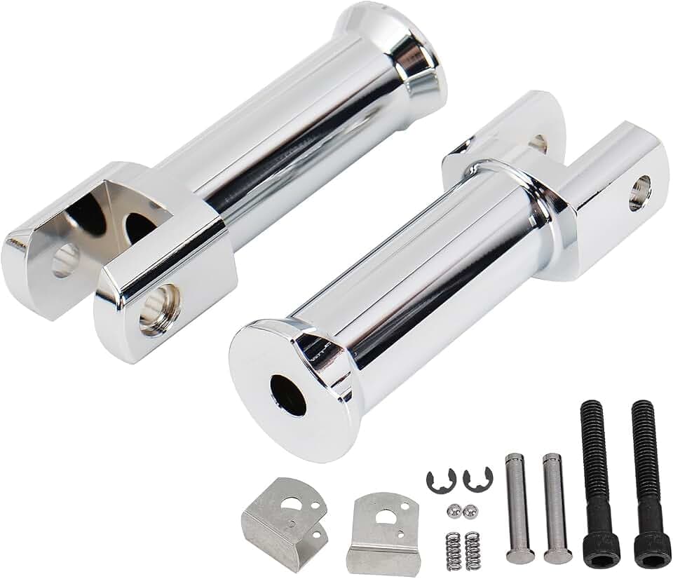 Footpeg Supports,Passenger Foot Rest Brackets Compatible with Harley Softail Deluxe Fat Boy Heritage Sport Glide Softail Slim Street Bob Breakout Low Rider Models 2018-2026 (Chrome)