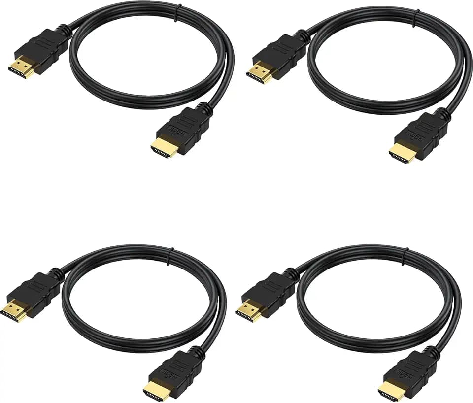 HDMI Cable 4 FT 4-Pack,4K HDMI TV Cable 4FT,Shielded HDMI 2.0 CL3 Rated