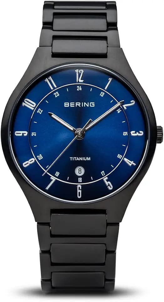 Bering Men's Quartz Watch | 39mm Case | Wristwatch with Titanium Case | Titanium Collection | 11739 | 15139