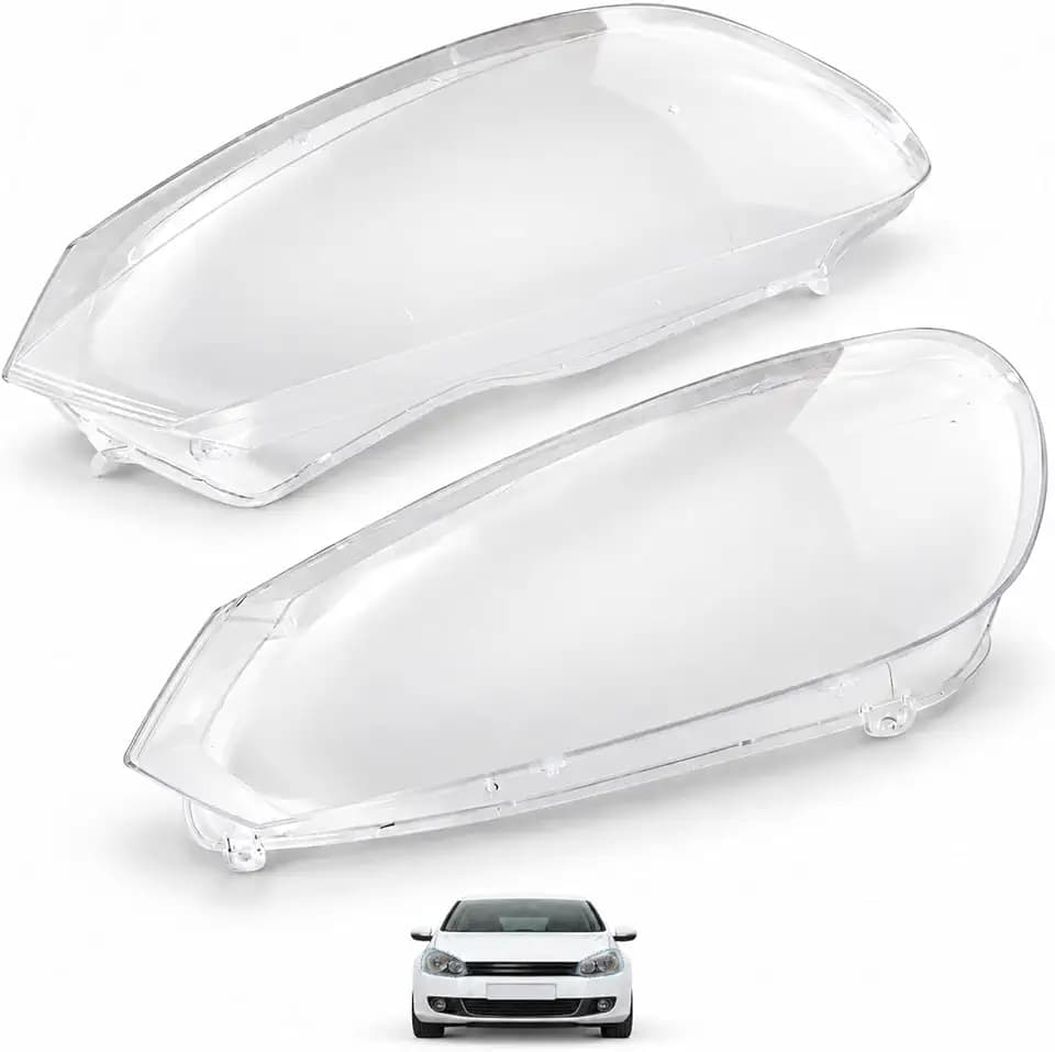 FZJDSD 5K1941751D Headlight Lens Cover Pair for VW Golf 6 MK6 2010-2015