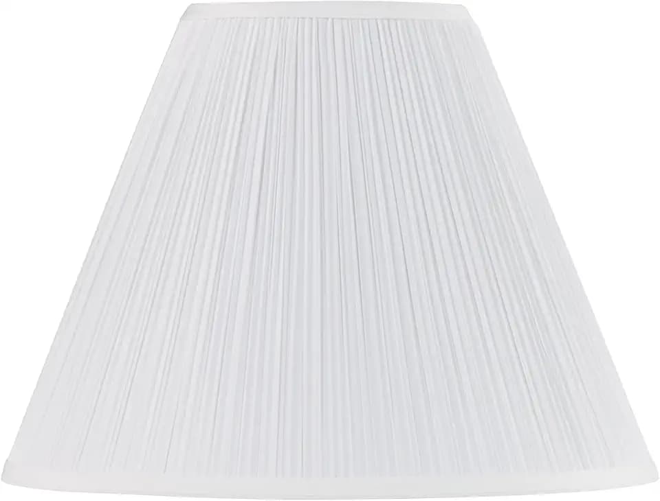 Aspen Creative 33136, Mushroom Pleated Traditional Spider Lamp Shade, White, 7" Top x 18" Bottom x 13" Slant