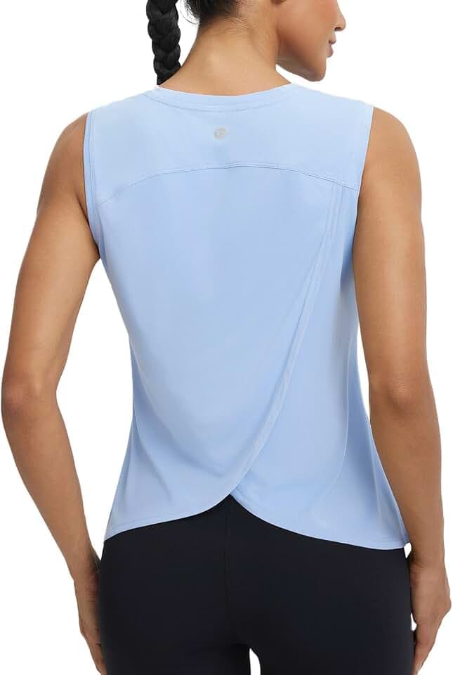 baleaf Women Sleeveless Workout Tops Loose Fit Split Back Tennis Tank Tops