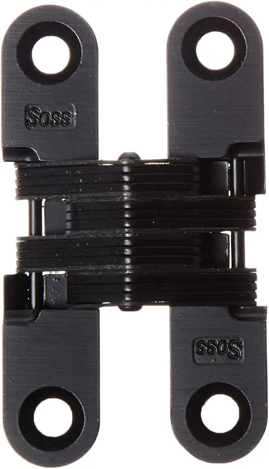 SOSS - 204CUS19 204 Zinc Invisible Hinge with Holes for Wood or Metal Applications, Mortise Mounting, Black E-Coat Exterior Finish (Pack of 2)