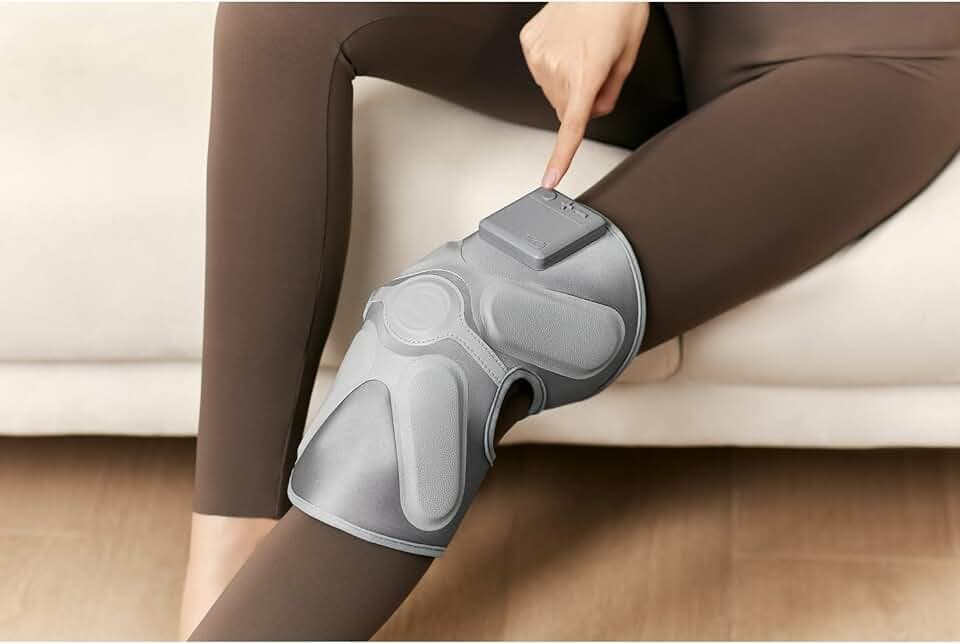 SKG W3 Pro Kniemassagegerät mit Wärme und Vibration, Silber, fortschrittliche therapeutische Lösung für Gelenkkomfort und Verbesserung der Mobilität, tragbar, kabellos, leicht