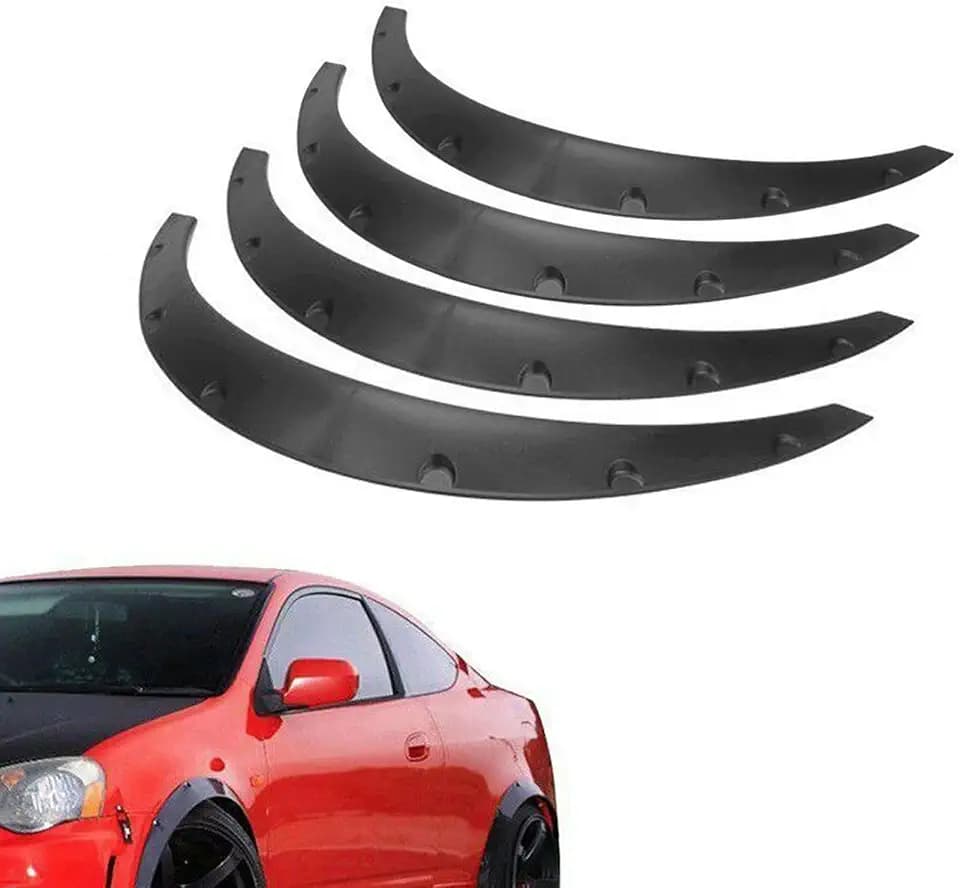 BLACKHORSE-RACING 4PCS Universal Fender Flares 2"/50mm Wide