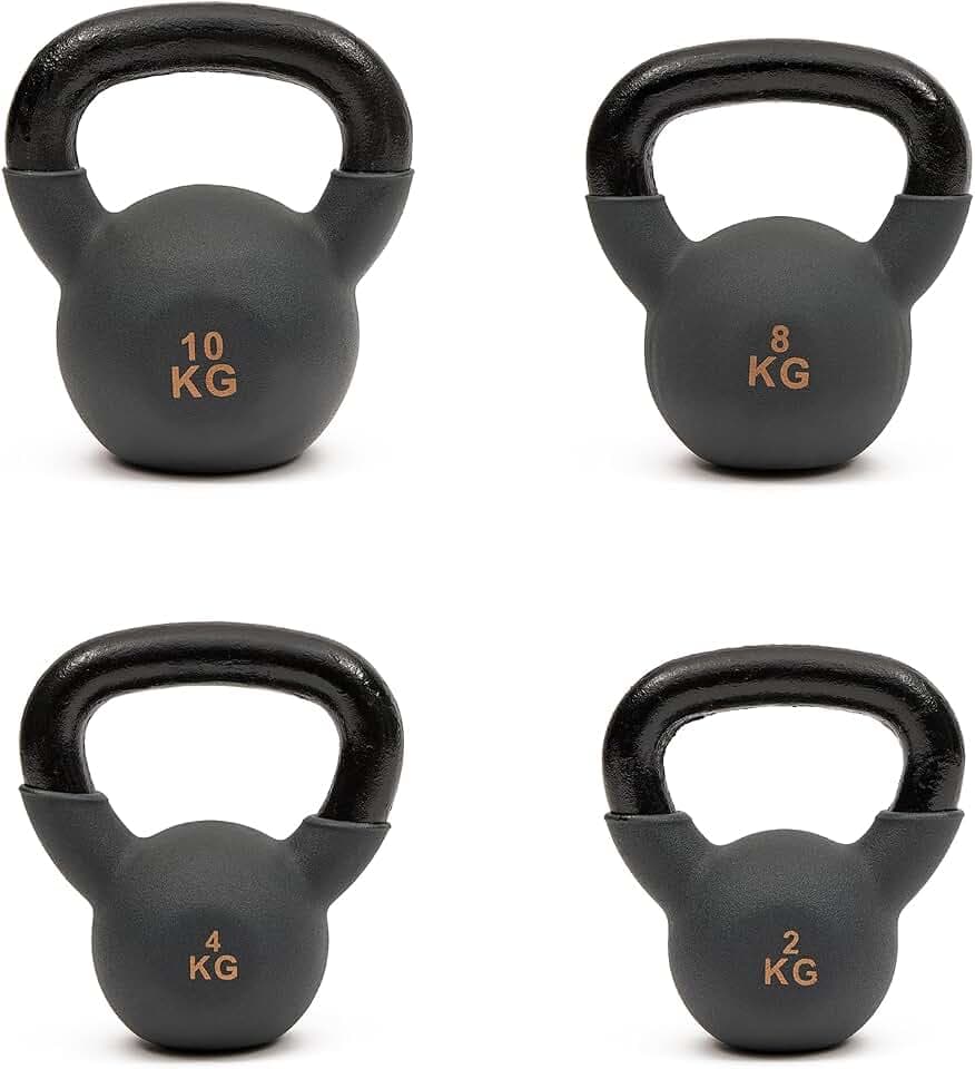 Kettlebell – Robuster Gusseisen-Kettlebell mit Neoprenbeschichtung, farbcodiert