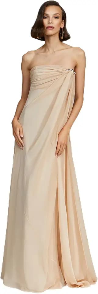 Halston Women's Oyster Chiffon Gown