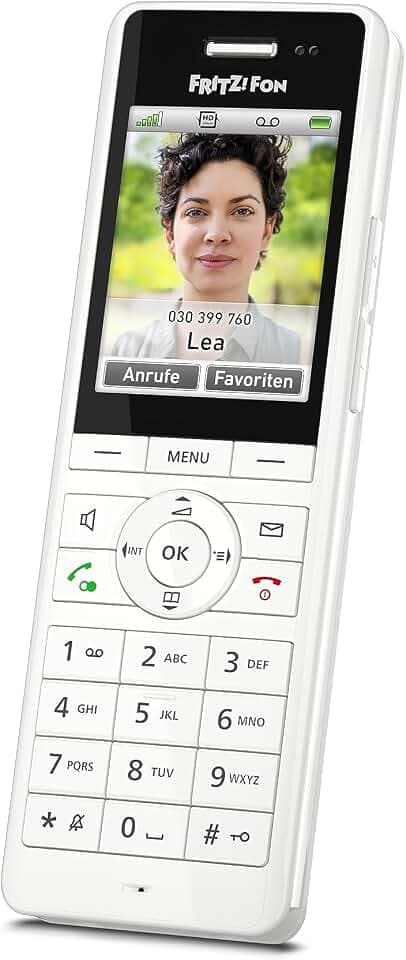 AVM FRITZ!Fon X6 Weiß – DECT-Schnurlostelefon | Internet- & Komfortdienste, lange Akkulaufzeit, natürlicher Sound, Smart-Home-Steuerung, intuitive Bedienung