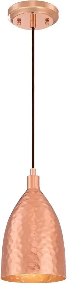 Westinghouse Lighting 6105400 One-Light Indoor Mini Pendant, Hammered Copper Finish