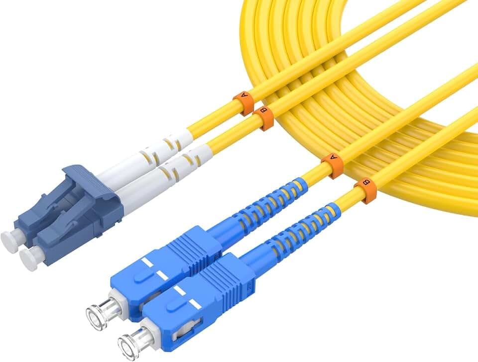LC/UPC to SC/UPC Singlemode Fiber Patch Cable,15M/49ft OS2 Single Mode Duplex 9/125μm, SMF LSZH Ethernet Fiber Optic Jumper Optical Patch Cord for SFP Transceiver, Router, Fiber Networks