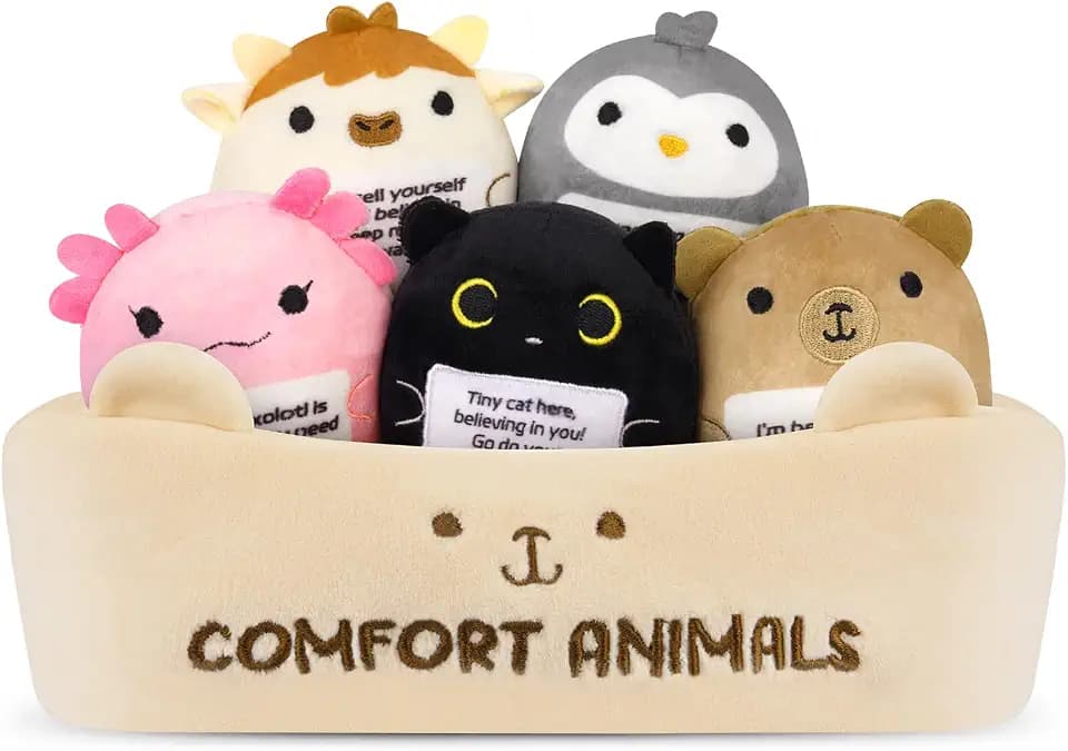 Emotional Support Plush Animal Set,6 Pcs Cute Animals Plush Toys