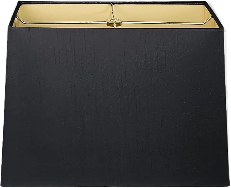 Royal Designs, Inc. Rechteckiger Lampenschirm, Hardcover, HB-613-14BLK, Schwarz, (6 x 12) x (8 x 14) x 10