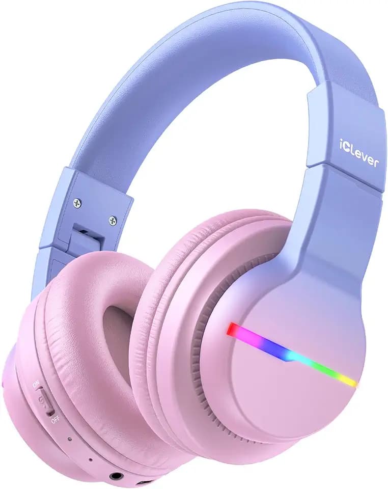 iClever BTH12 Bluetooth Kopfhörer Kinder LED Leuchten 85H Spielzeit Reisen