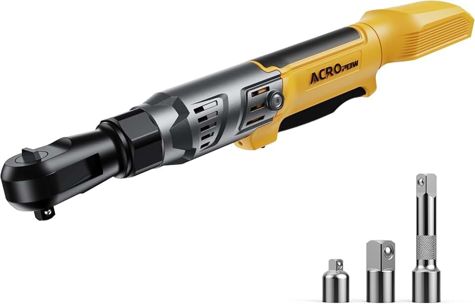 3/8" Cordless Ratchet Wrench for Dewalt 20V Battery, Brushless Motor