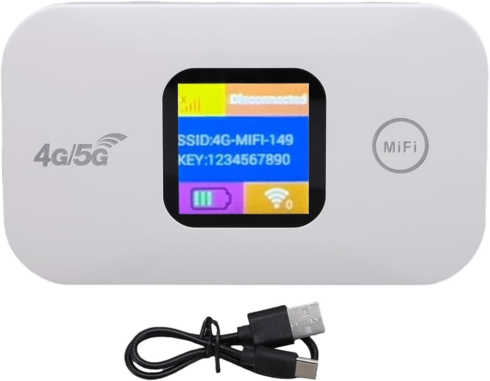 Mobiler WiFi Hotspot, 4G LTE Tragbarer WiFi Router 300 Mbit/S mit SIM Kartensteckplatz, LED Display, Unterstützung von 10 Geräten für, Wohnmobil und Reisen