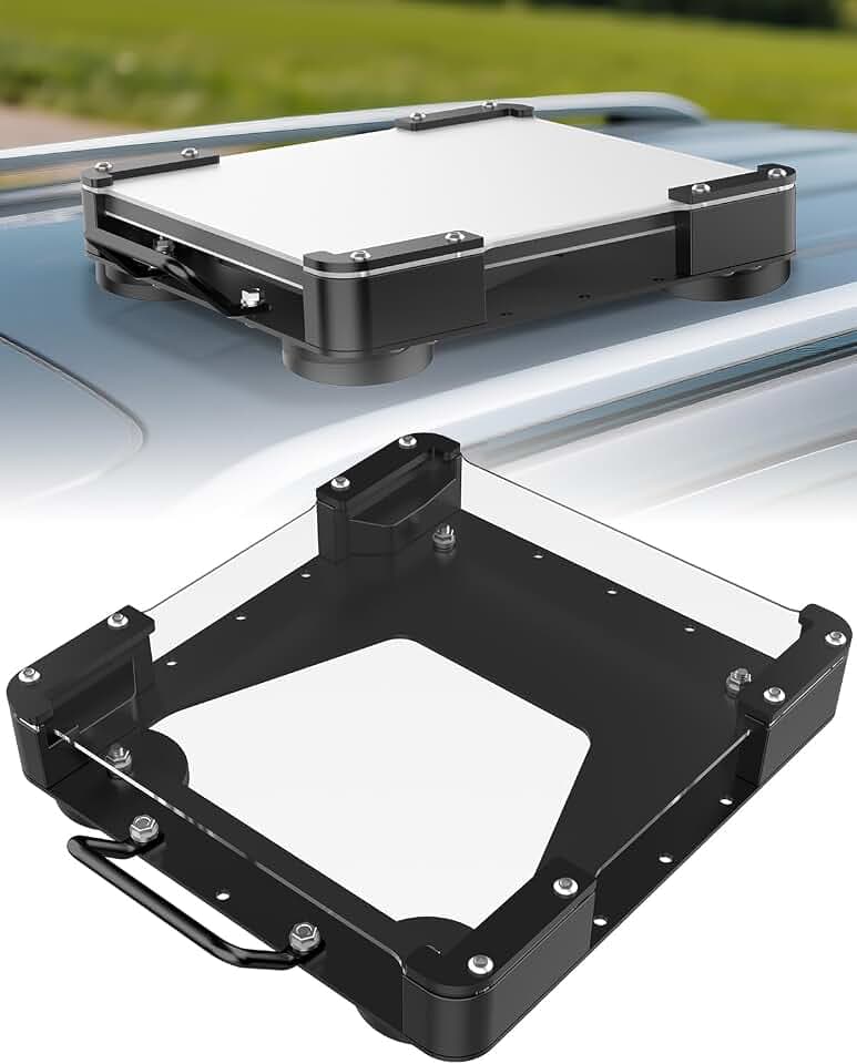 Starlink Mini Magnetic Roof Car Mount, Aluminum Frame with 3.5mm Acrylic Shield, Strong Magnetic Hold, Quick Install, Weatherproof, Hail & UV Resistant, Protective for RV,Camper Van, SUV, Boat – Black