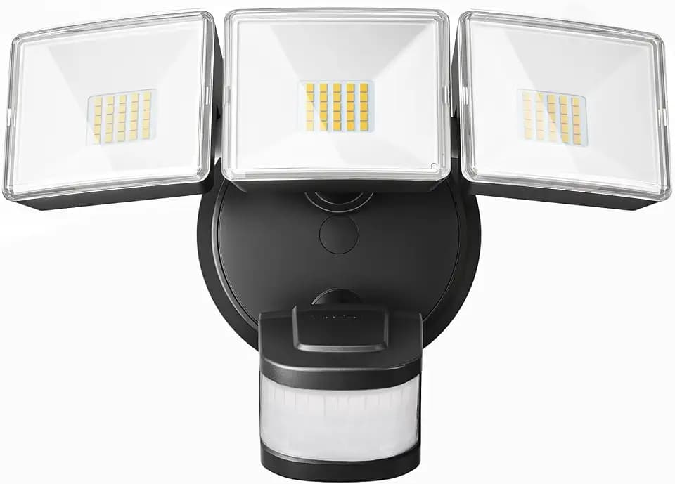 OREiN 4500LM Motion Sensor Outdoor Flood Light for Home Security, Bright Without Glare, 180° Wide Angle 50FT Range, 3 Modes Dusk to Dawn LED Light for Garage Yard Driveway (Hardwired)