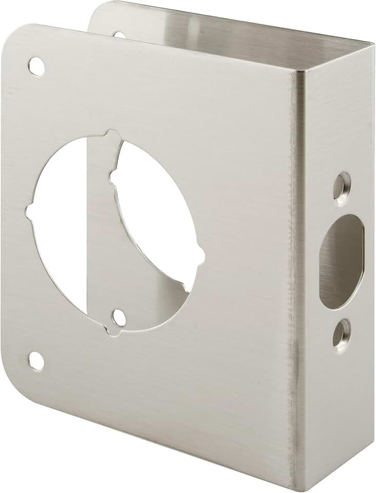 Prime-Line U 9589 Stainless Steel Lock and Door Reinforcement Plate for 1-3/8 In. Thick Doors, Stainless Steel Finish (Single Pack)