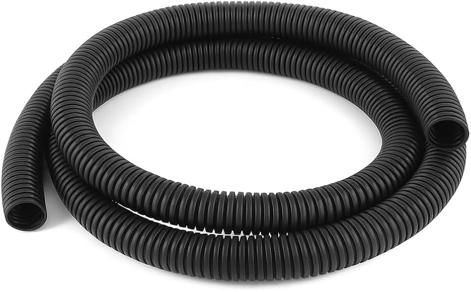 MGI SpeedWare Corrugated Non-Split Conduit, Black Wire Tubing for High-Temperature Automotive Harness and Indoor Outdoor Wire Management - 10ft Length (Inner Diameter 1/2")