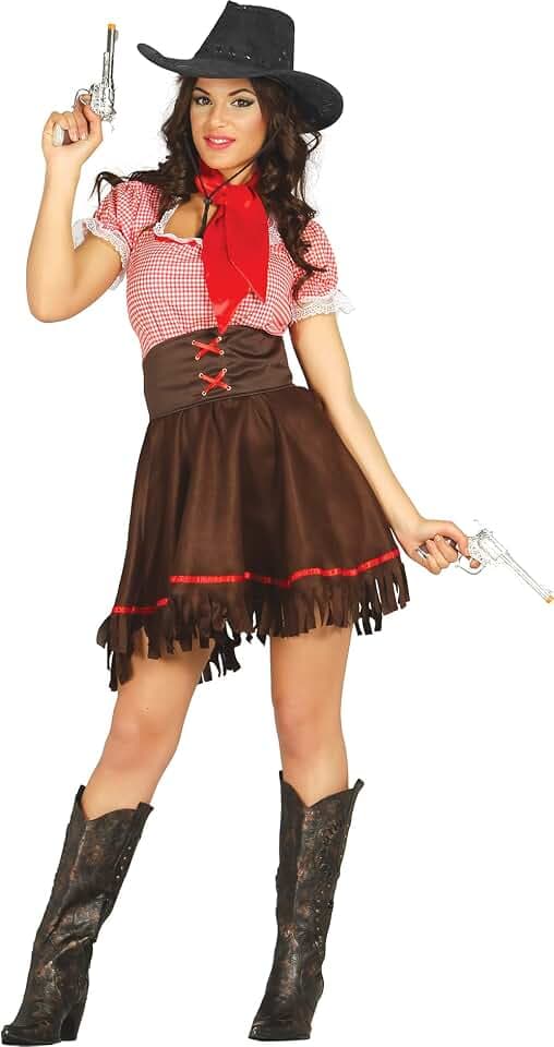 FIESTAS GUIRCA | Cowgirl Kostüm Damen - Kleid & Gürtel - Western-Outfit