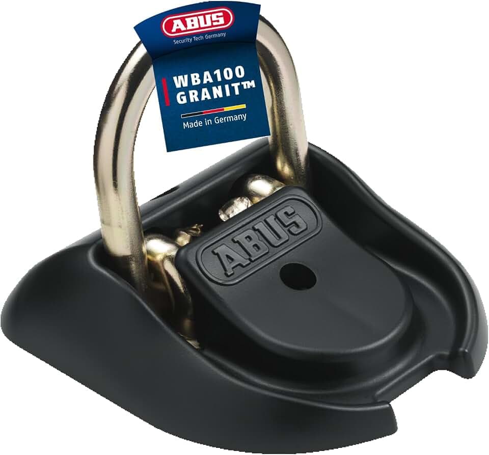 ABUS Wand- und Bodenanker Granit WBA 100 - Diebstahlsicherung für Fahrrad und Motorrad - Befestigungsanker aus Spezialstahl Sicherheitslevel 20, Schwarz