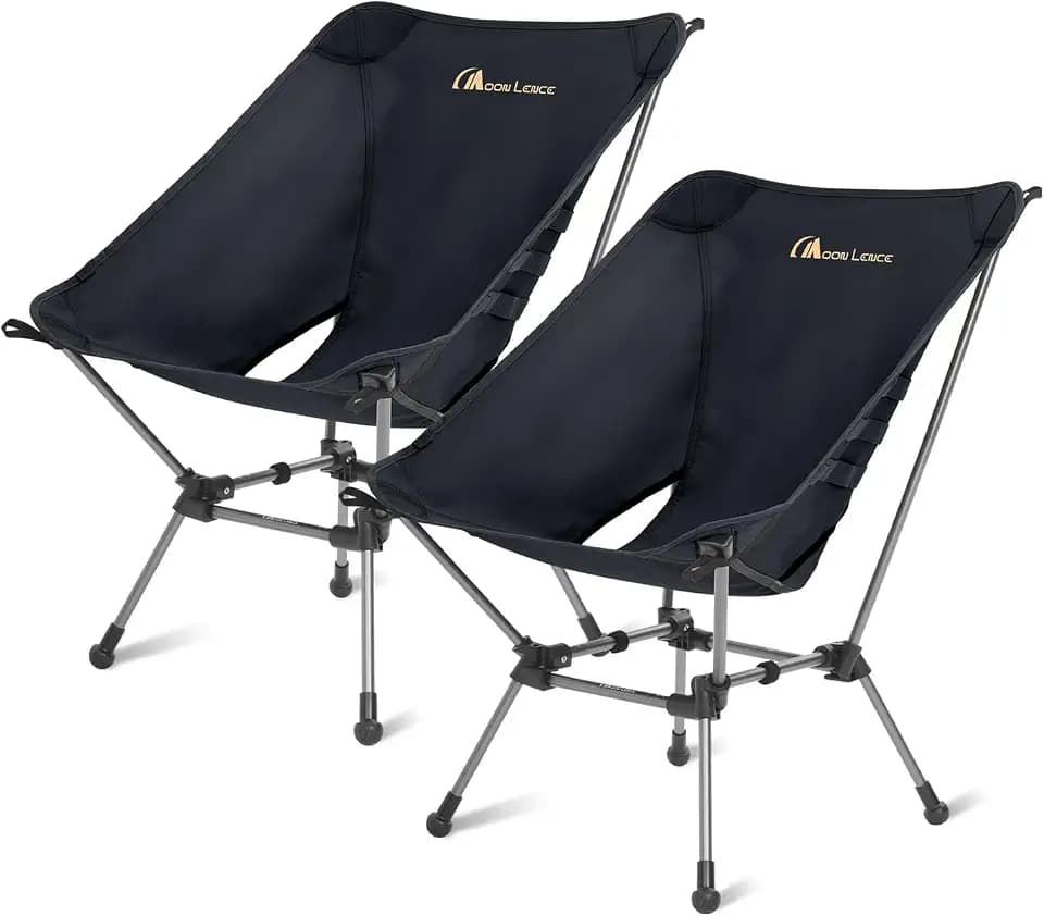 MOON LENCE Portable Camping Chair Plus, Larger & Roomier, Compact and Lightweight, Folding Chair for Backpacking Hiking Beach, Ultralight Camp Chair 330Lbs Capacity