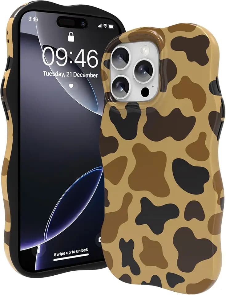 ZIYE Wave Design for iPhone 16 Pro Case, Brown Camouflage