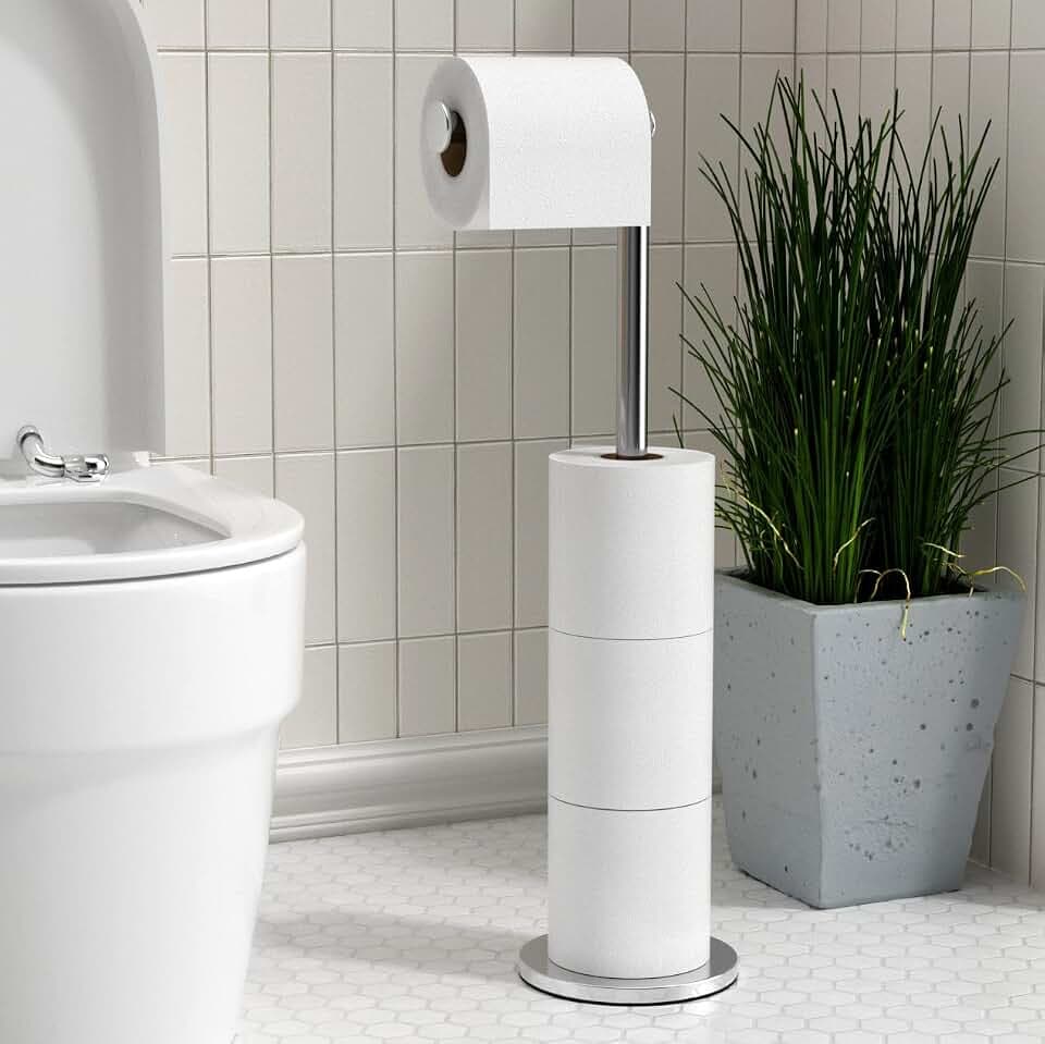 Toilettenpapierhalter Stehend FüR Klopapier Aufbewahrung,verchromt
