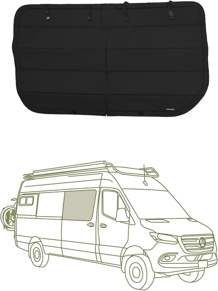 Van Essential Sliding Door Window Cover Mercedes Sprinter (Bare Metal Trim)