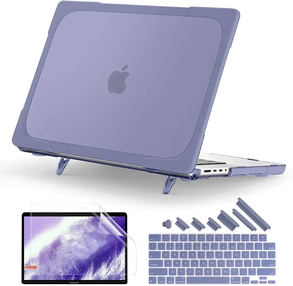 Batianda Heavy Duty Case for MacBook Pro 14 inch 2026-2021, Lavender Grey